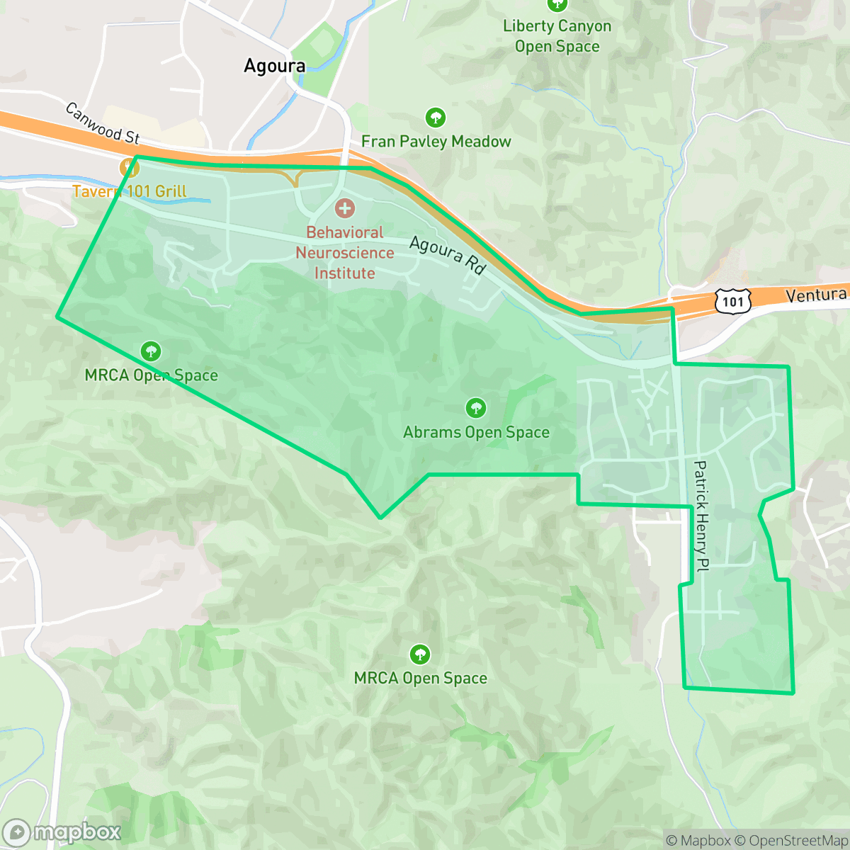 Map showing the location of Historic Quarter, Agoura Hills, CA