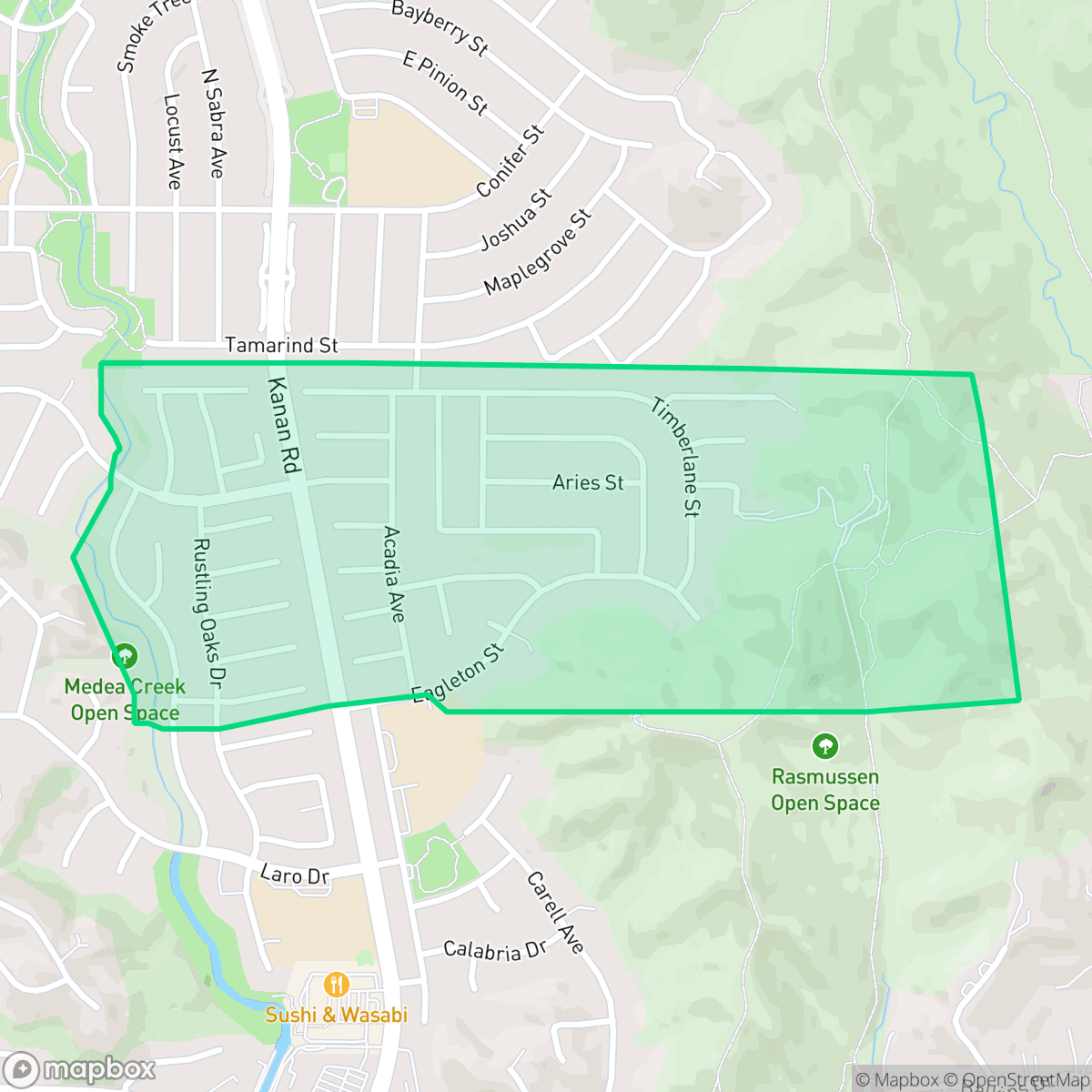 Map showing the location of North Village, Agoura Hills, CA