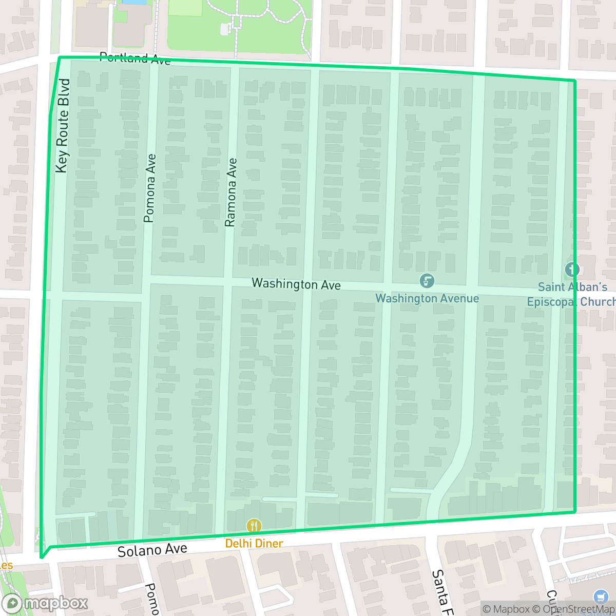 Map showing the location of East Washington, Albany, CA