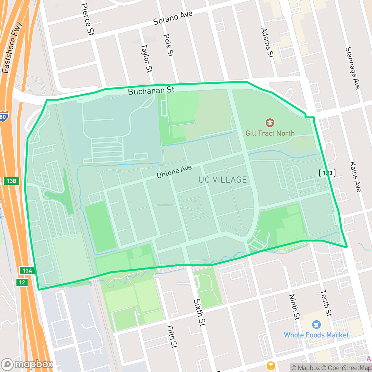 Map showing the location of Ocean View, Albany, CA