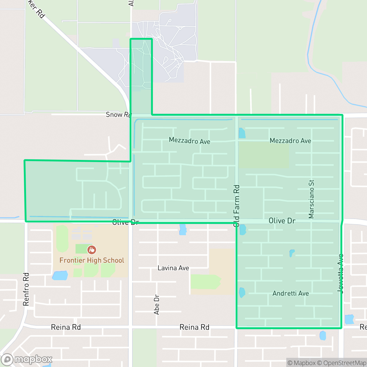 Map showing the location of Avalon, Bakersfield, CA