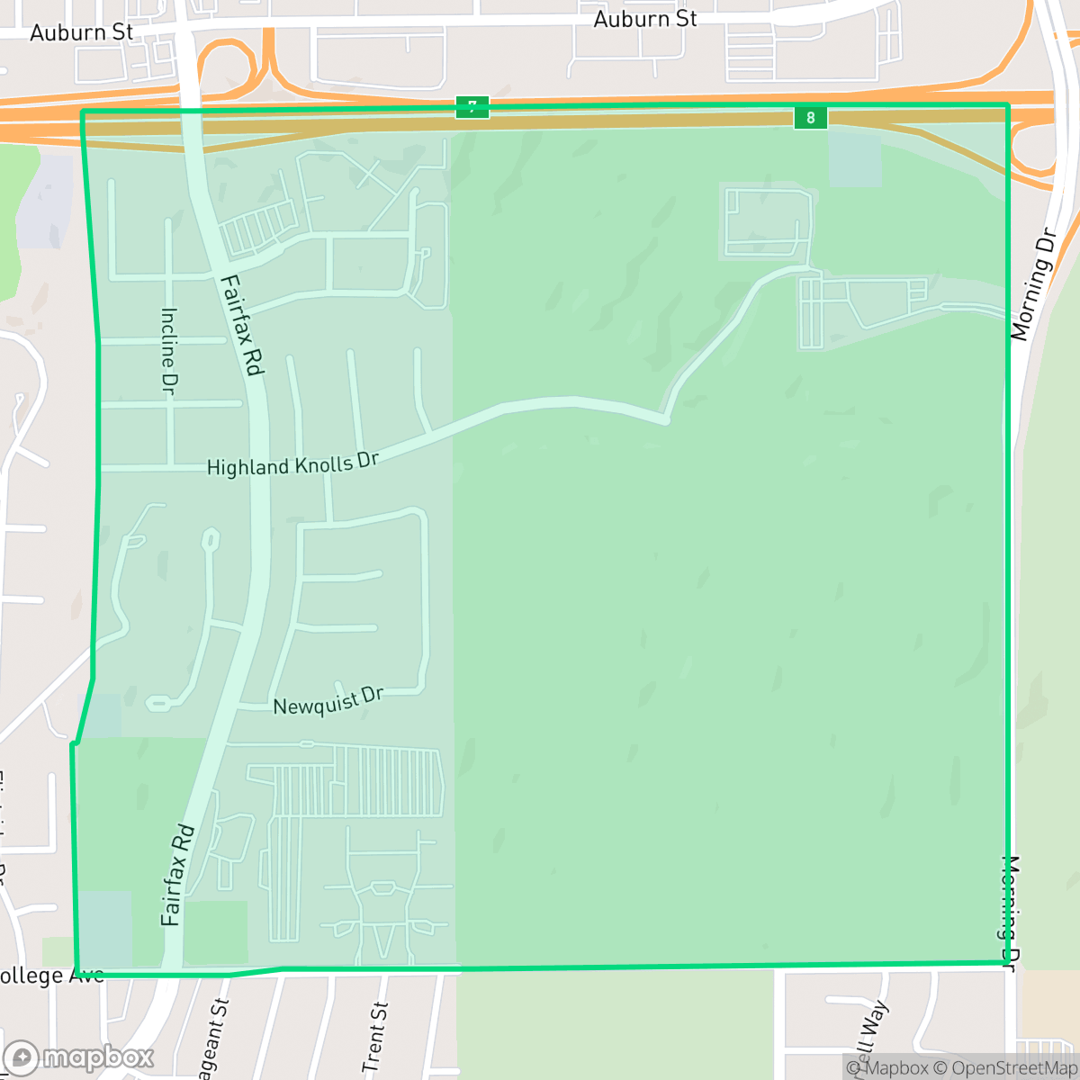Map showing the location of Eastridge Estates, Bakersfield, CA