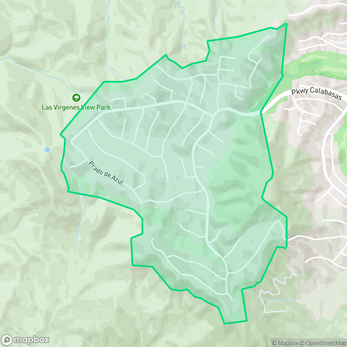 Map showing the location of The Oaks, Calabasas, CA