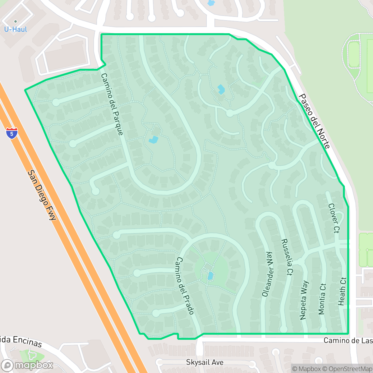 Map showing the location of Altamira, Carlsbad, CA