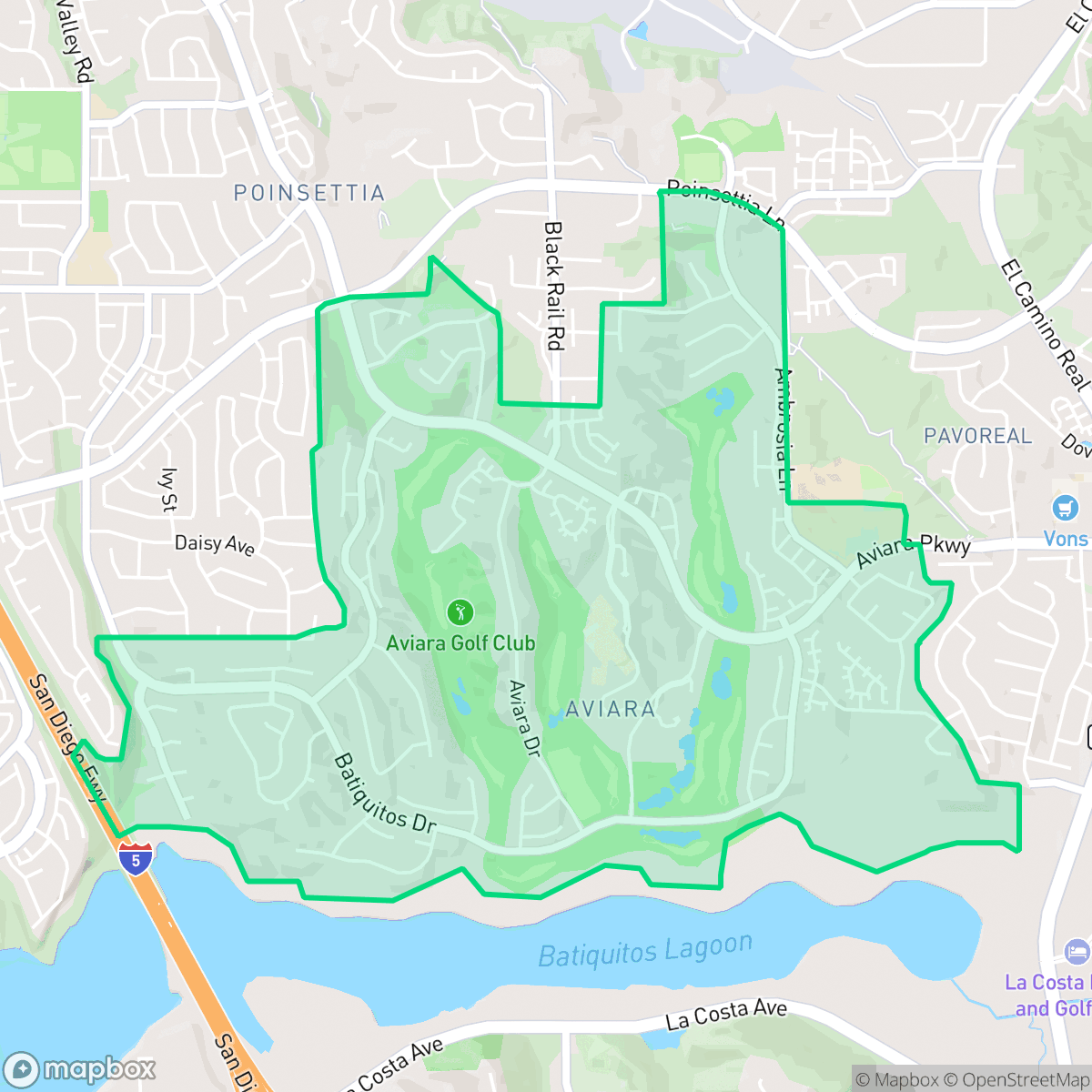 Map showing the location of Aviara, Carlsbad, CA