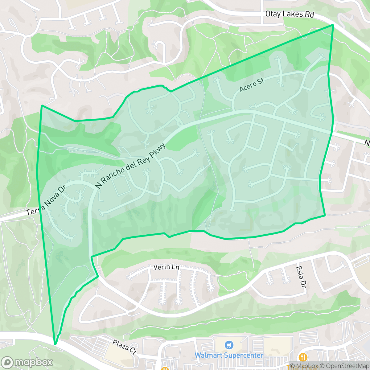 Map showing the location of Rancho Del Rey II, Chula Vista, CA