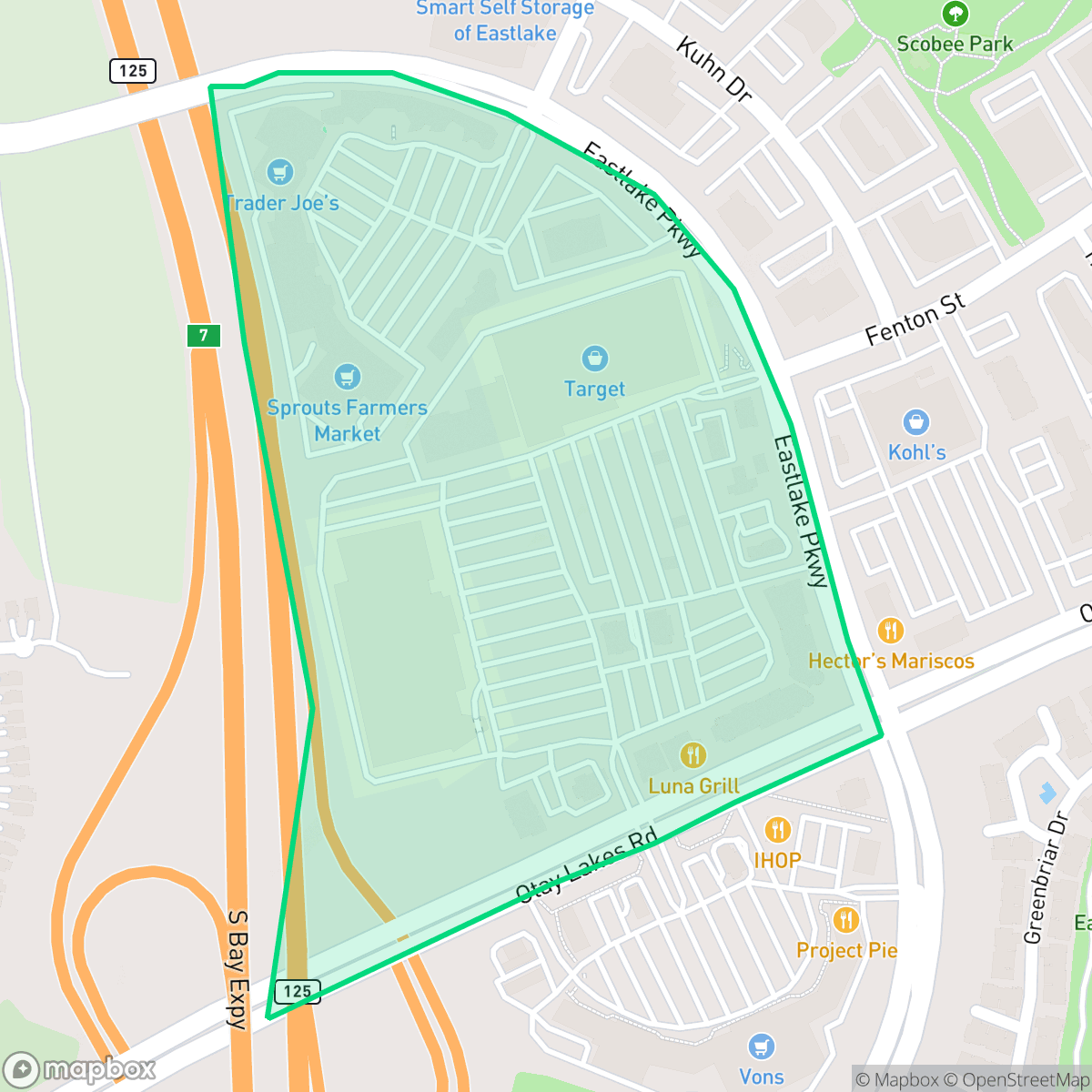 Map showing the location of Village Center, Chula Vista, CA