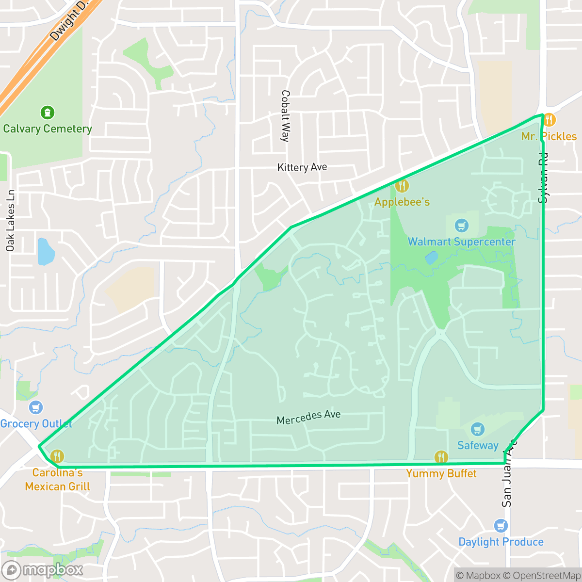 Map showing the location of Arcade Creek, Citrus Heights, CA