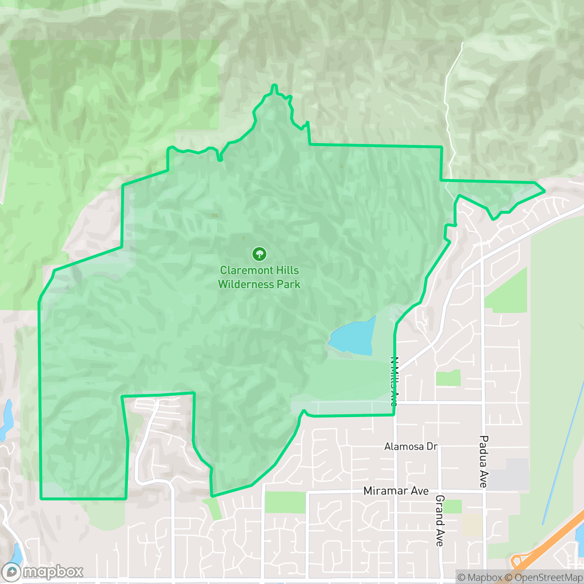 Map showing the location of Hillsides, Claremont, CA