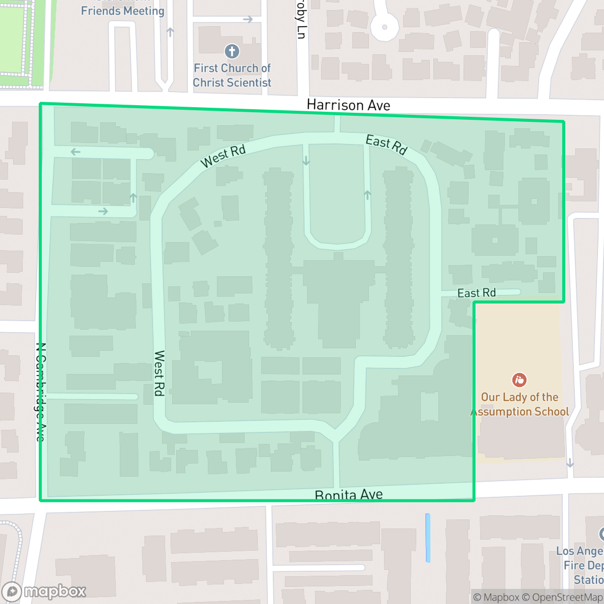 Map showing the location of Manor, Claremont, CA