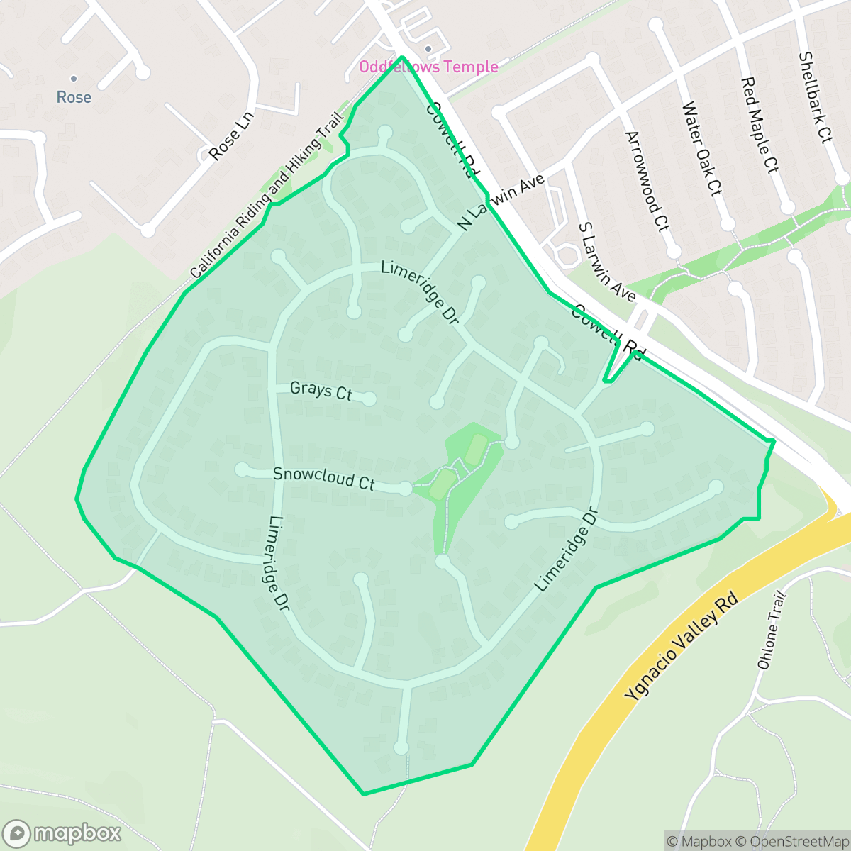 Map showing the location of Limeridge, Concord, CA