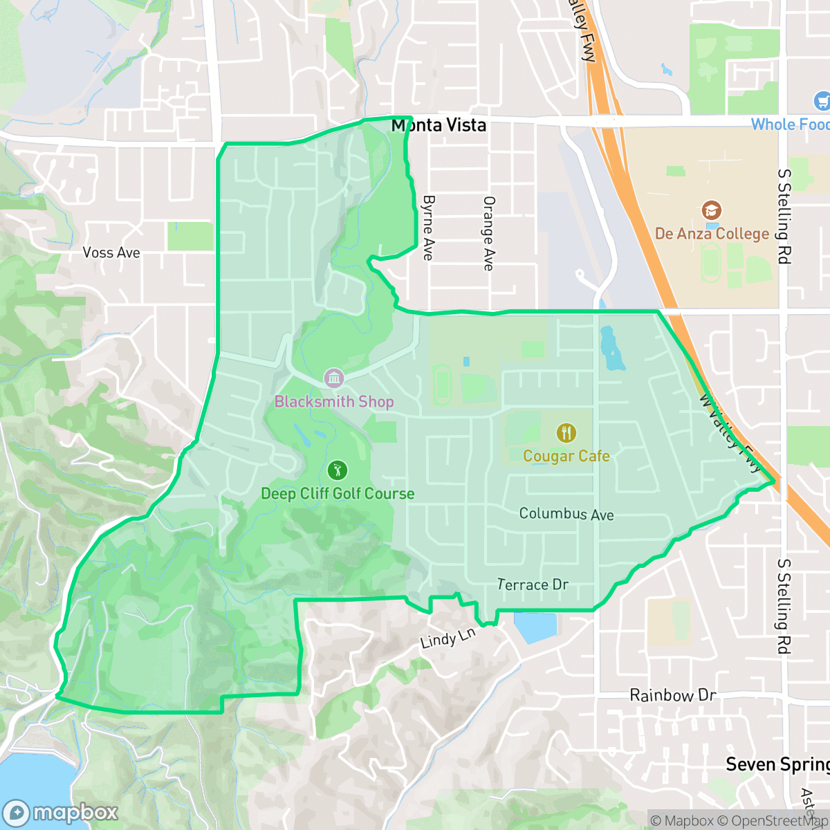 Map showing the location of Monta Vista North, Cupertino, CA