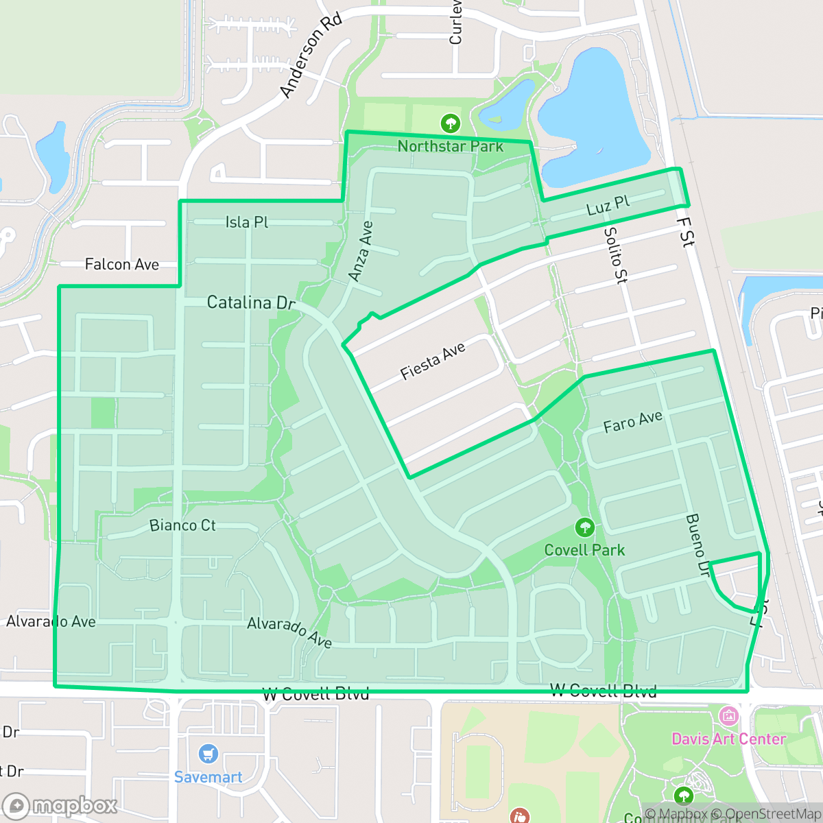 Map showing the location of Covell Park, Davis, CA