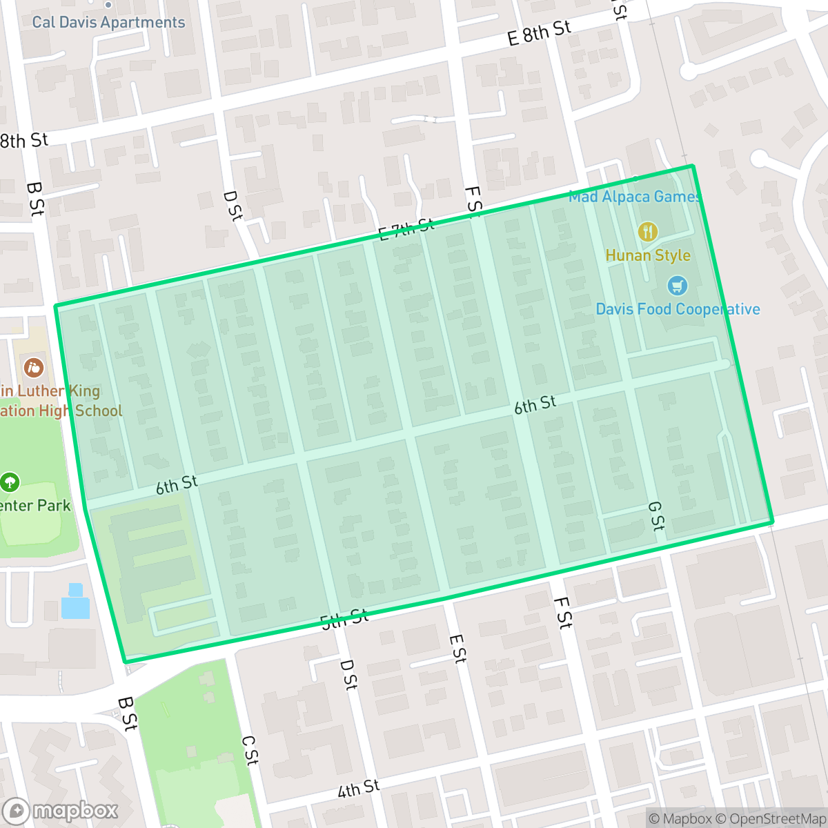 Map showing the location of Old Davis North, Davis, CA