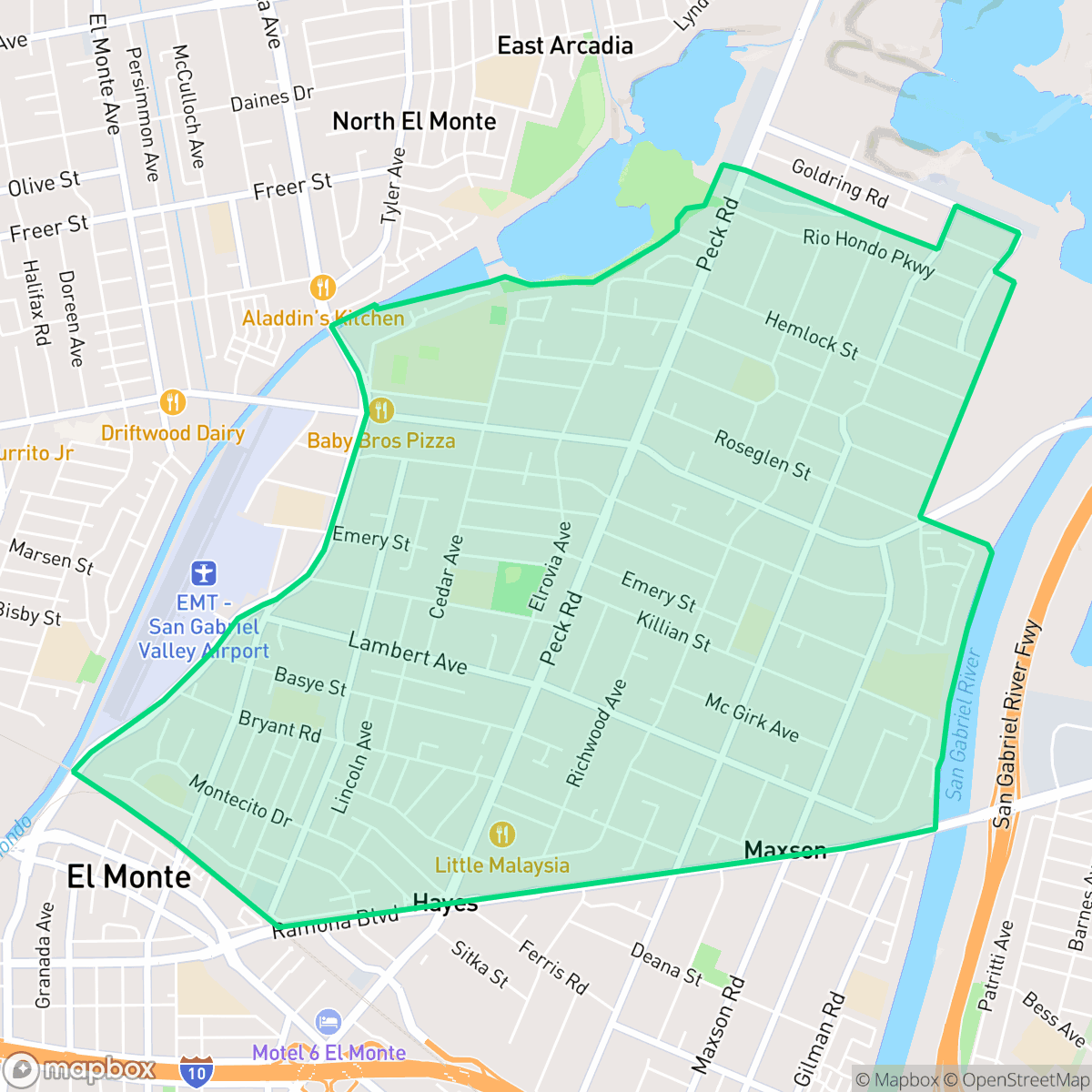 Map showing the location of Norwood Cherrylee, El Monte, CA