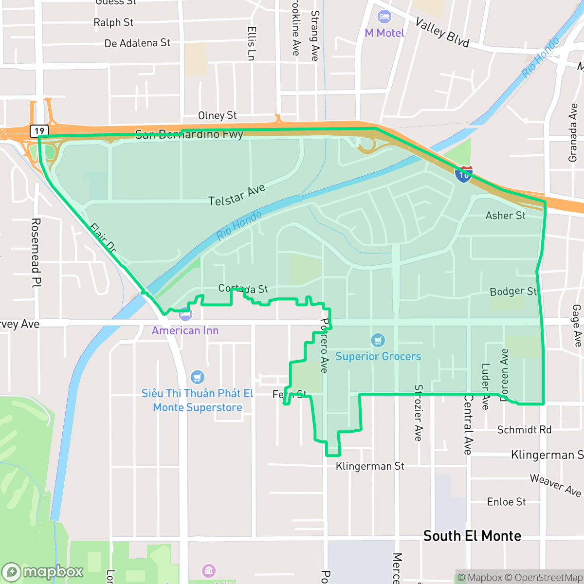 Map showing the location of Park El Monte, El Monte, CA