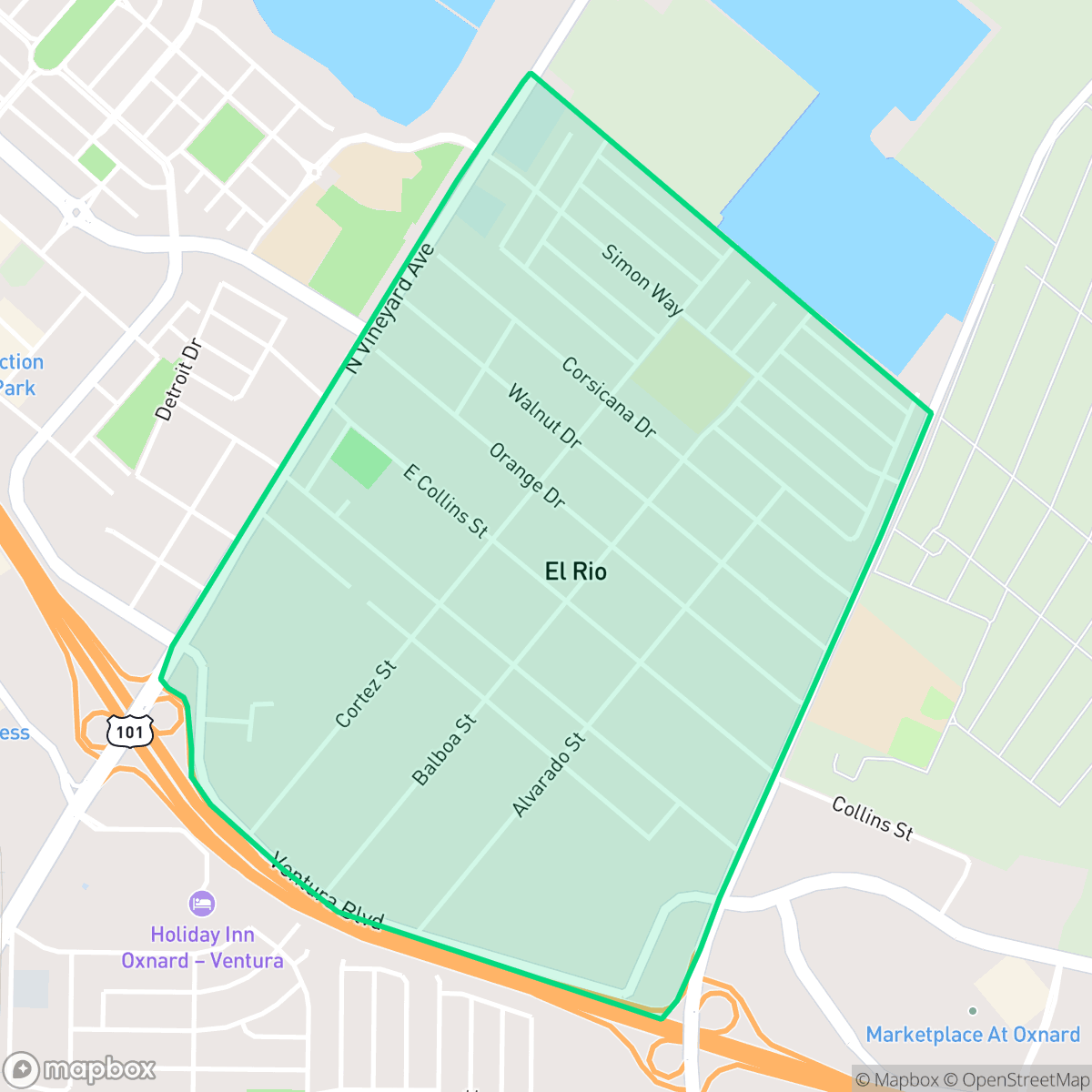 Map showing the location of El Rio, El Rio, CA