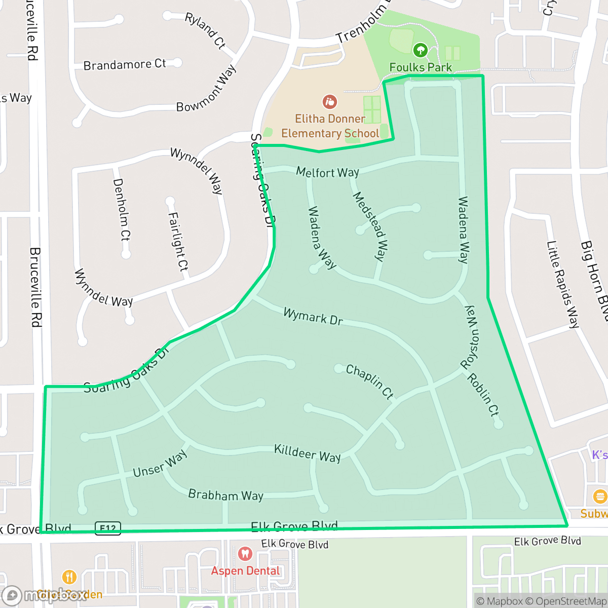Map showing the location of Laguna Riviera, Elk Grove, CA