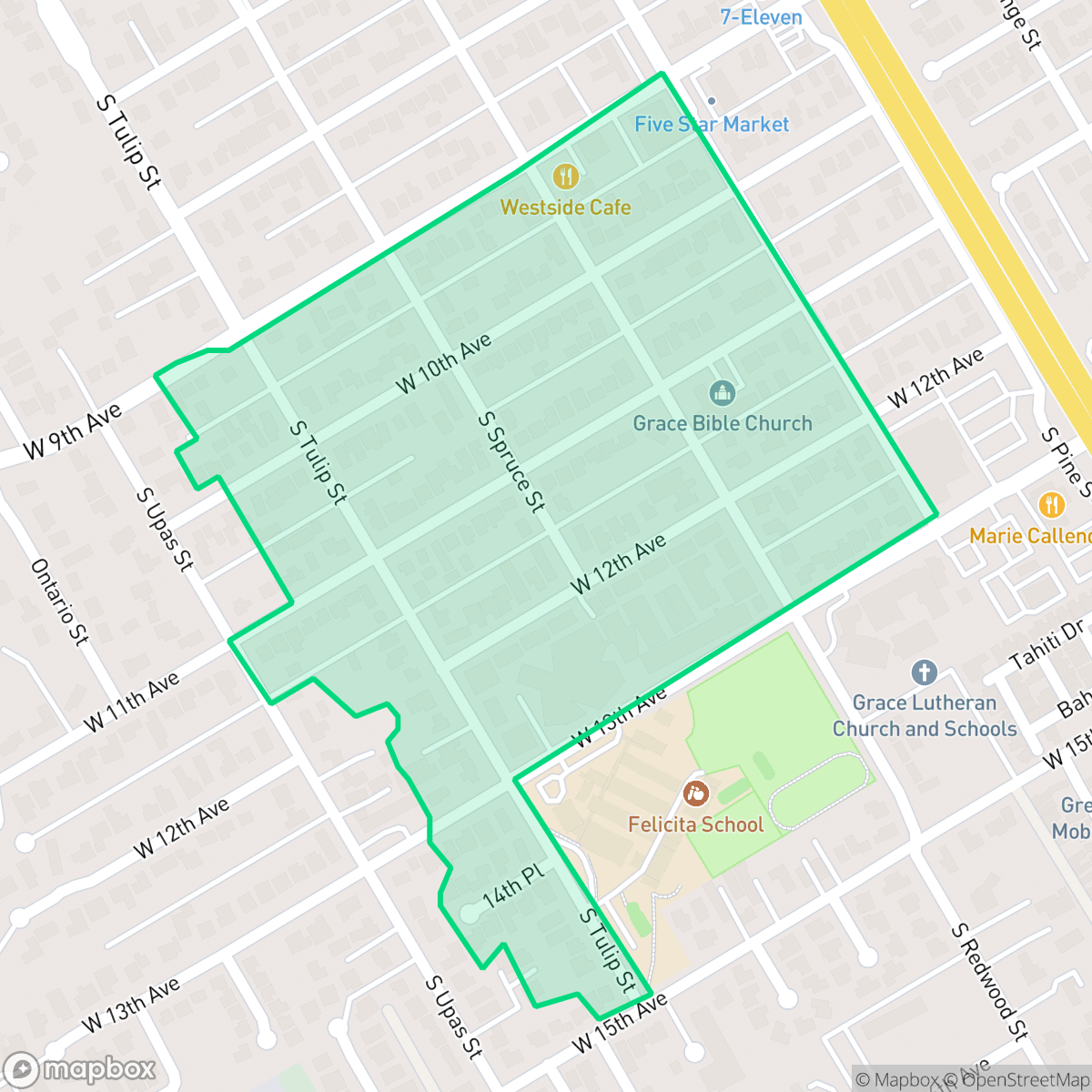 Map showing the location of South Tulip, Escondido, CA