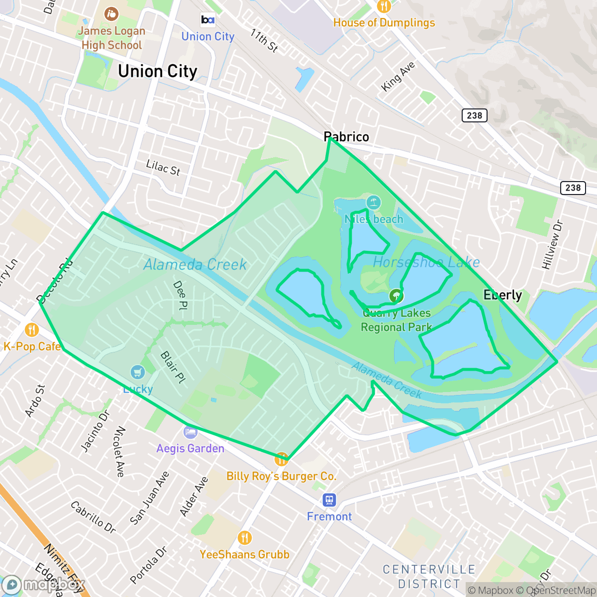 Map showing the location of Brookvale, Fremont, CA