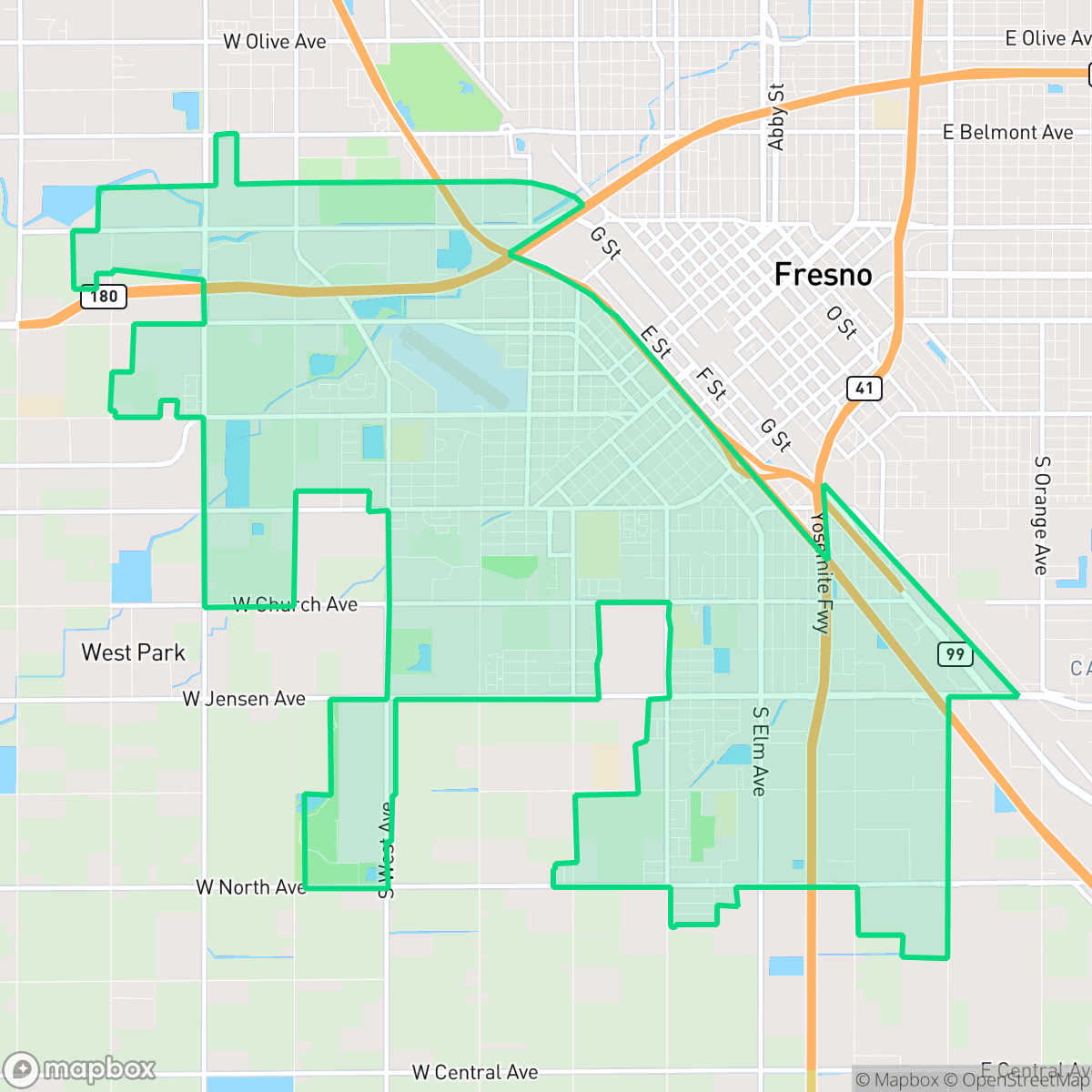 Map showing the location of Edison, Fresno, CA