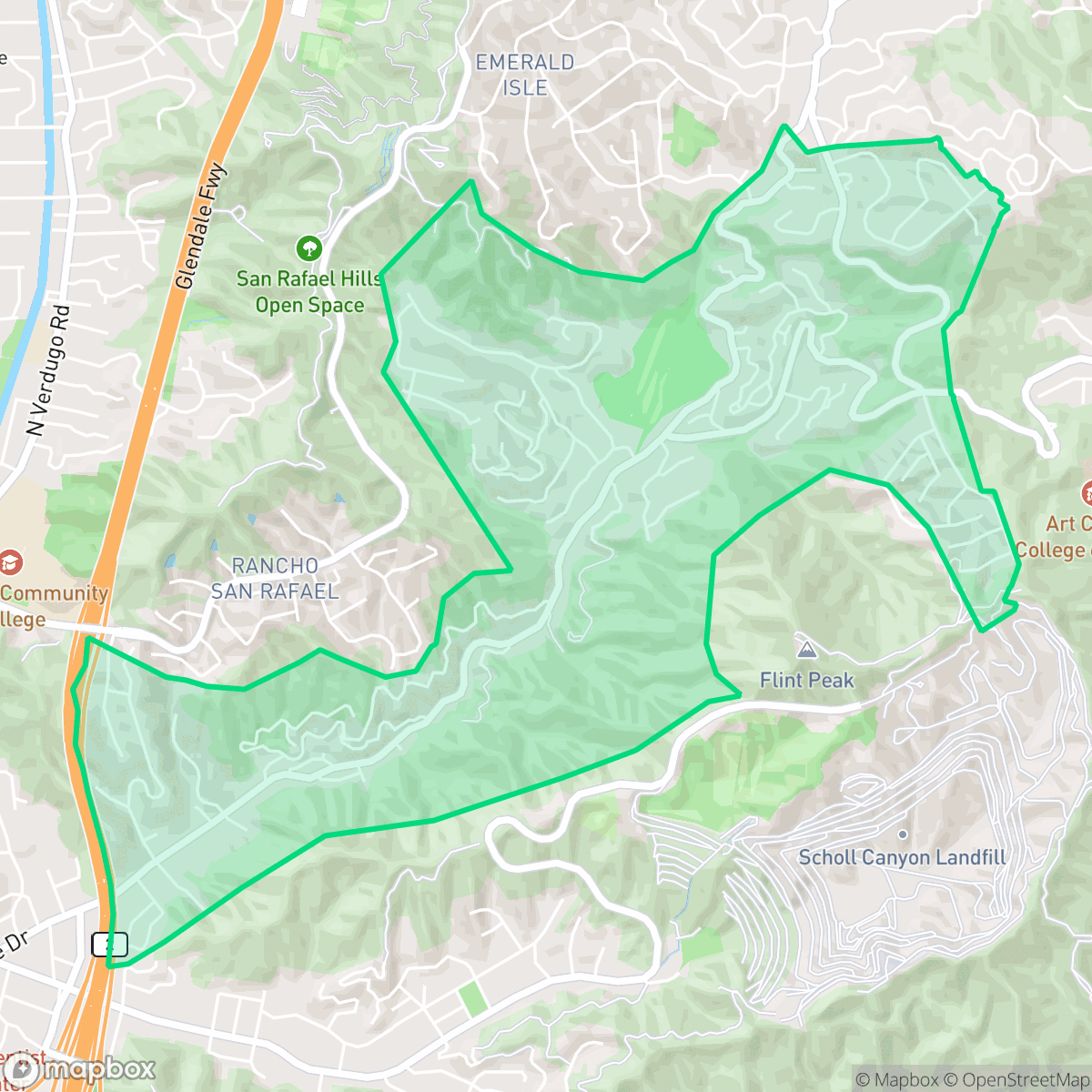 Map showing the location of Chevy Chase, Glendale, CA