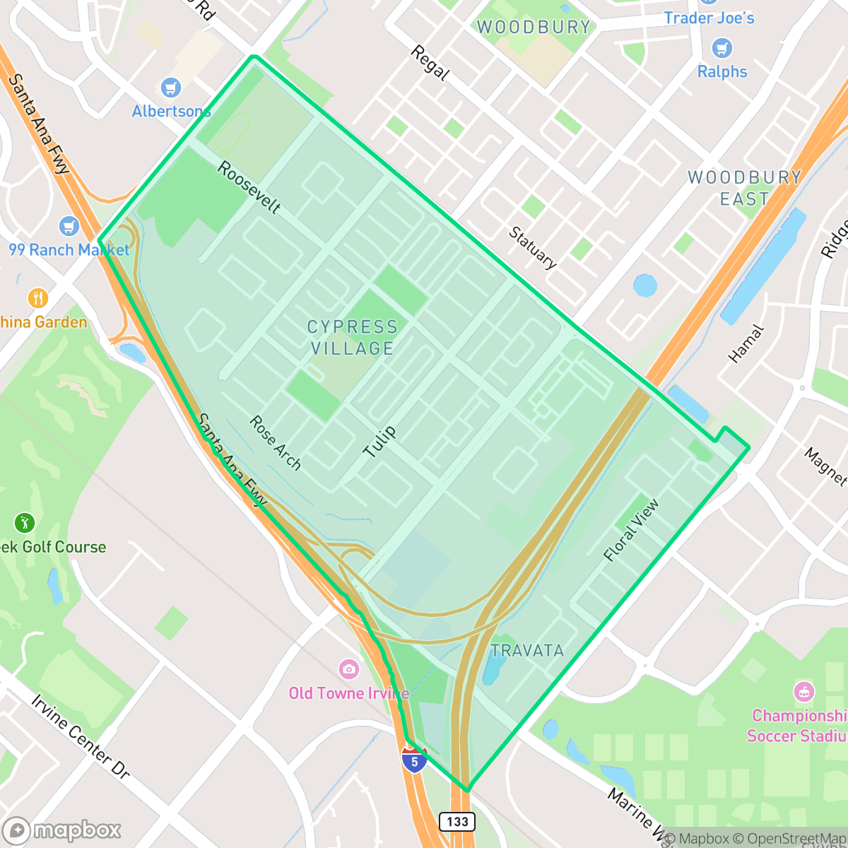 Map showing the location of Spectrum, Irvine, CA