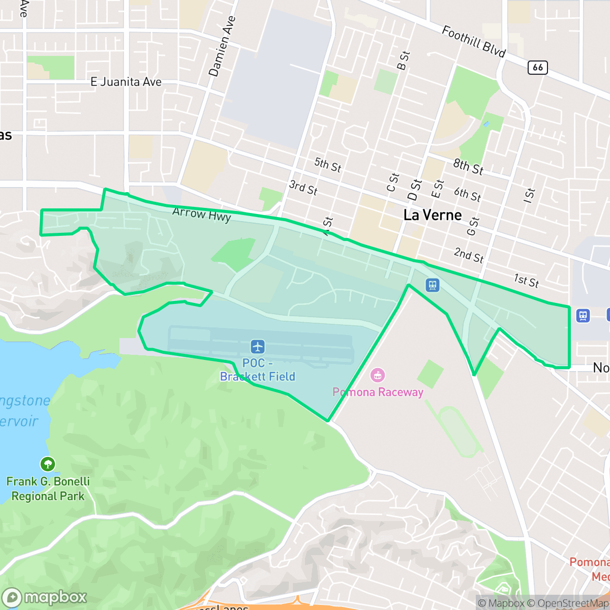Map showing the location of South La Verne, La Verne, CA