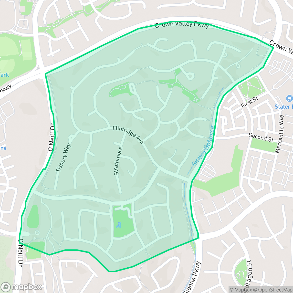 Map showing the location of Flintridge Village, Ladera Ranch, CA