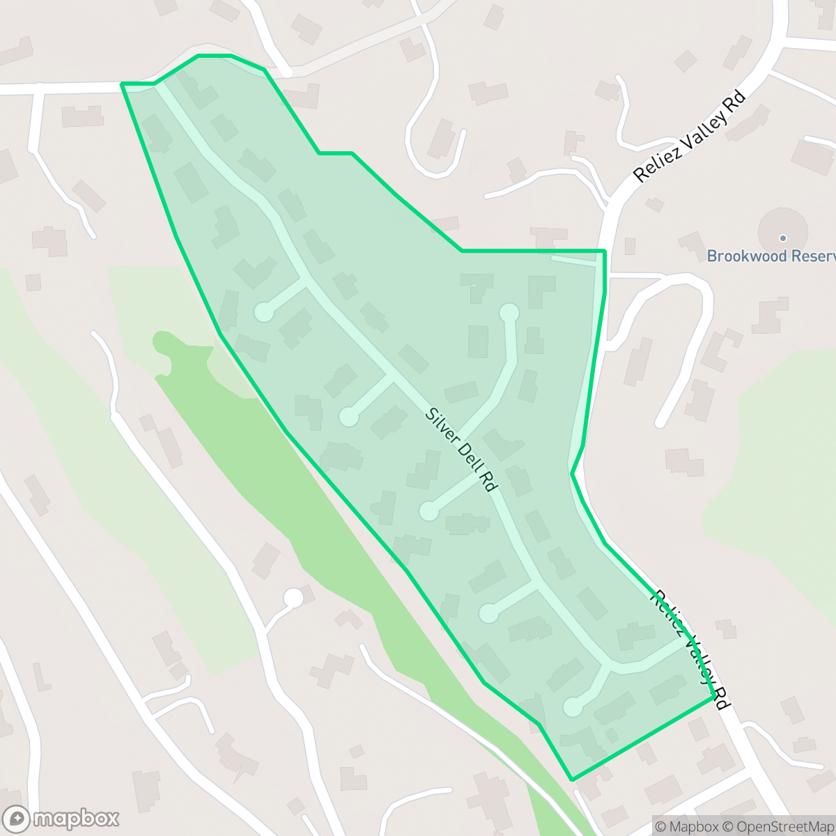 Map showing the location of Silver Dell, Lafayette, CA