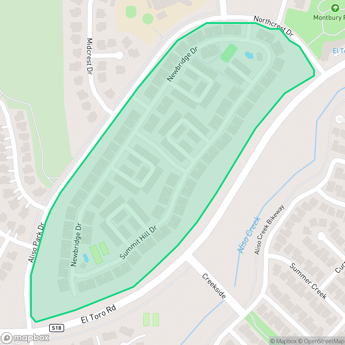Map showing the location of Grandview Crest, Lake Forest, CA