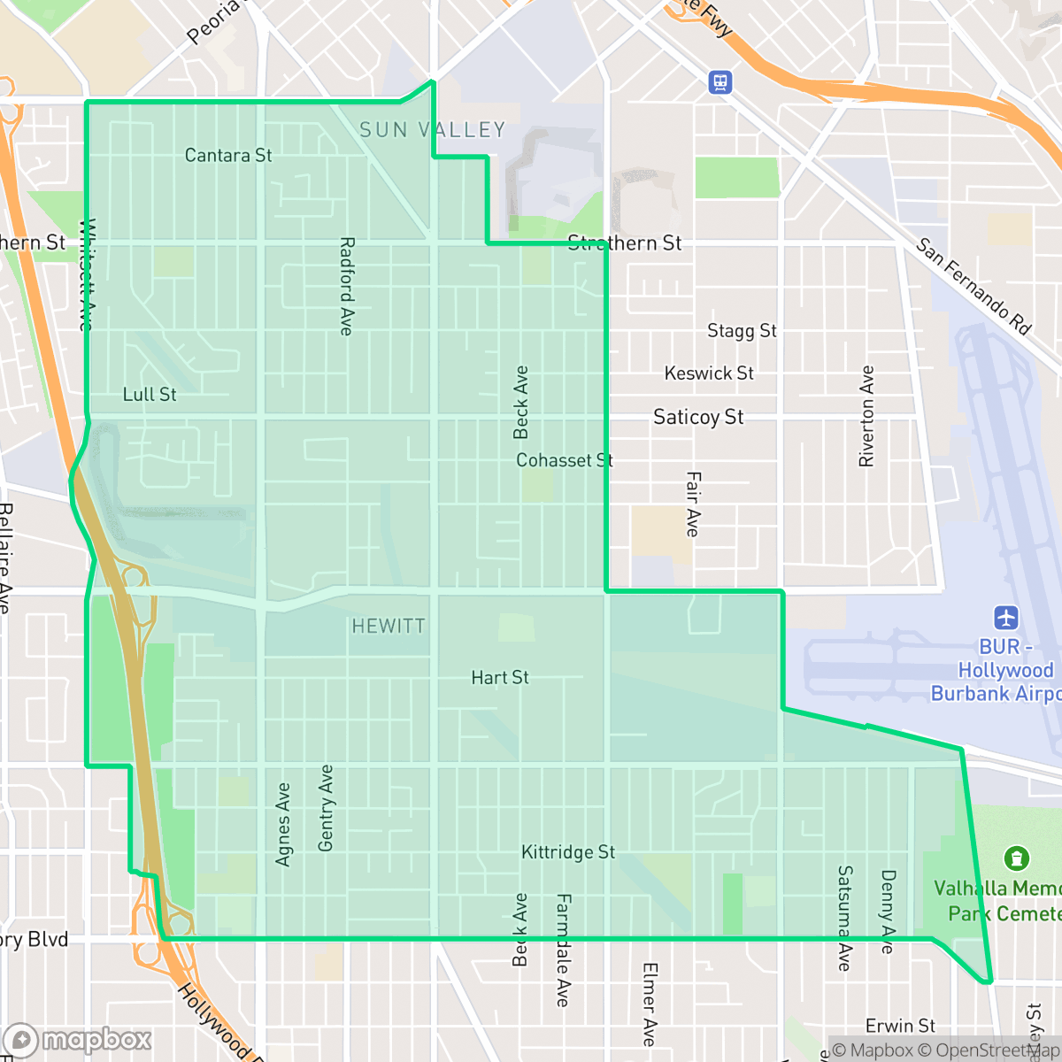 Map showing the location of North Hollywood Northeast Neighborhood Council District, Los Angeles, CA