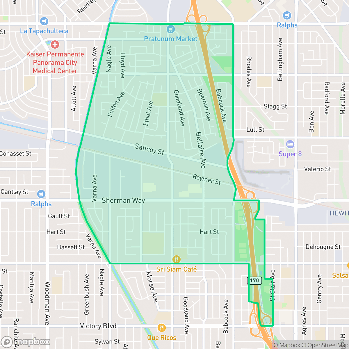 Map showing the location of North Hollywood West Neighborhood Council District, Los Angeles, CA