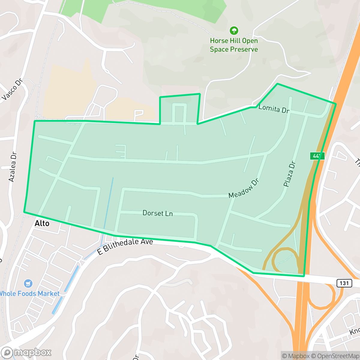 Map showing the location of Alto, Mill Valley, CA