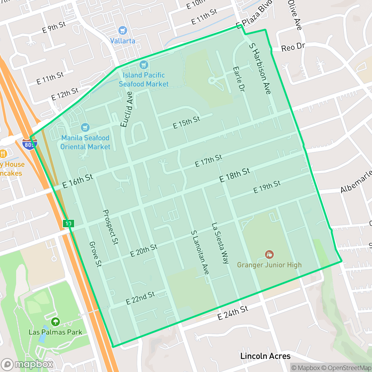 Map showing the location of Granger, National City, CA