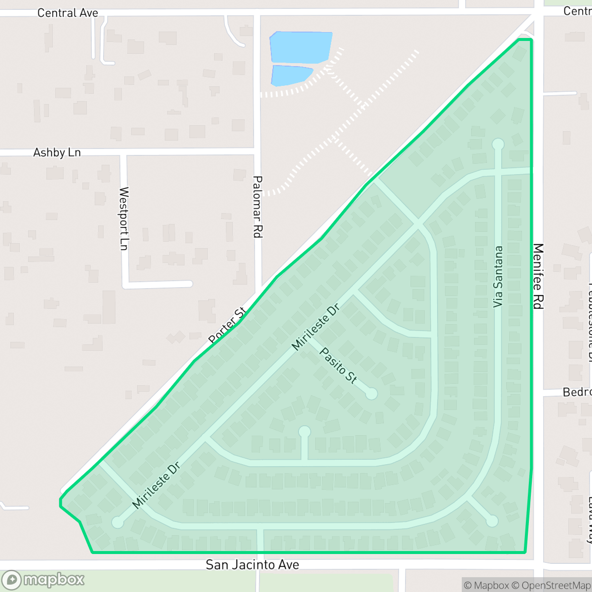Map showing the location of Nuevo Ranch, Nuevo, CA