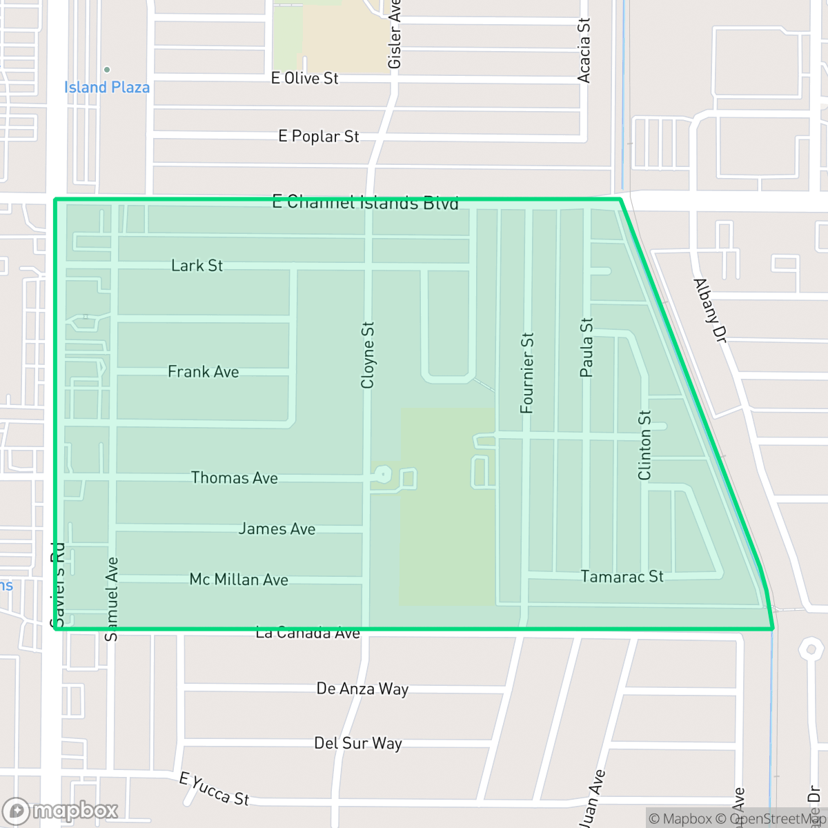 Map showing the location of Blackstock North, Oxnard, CA