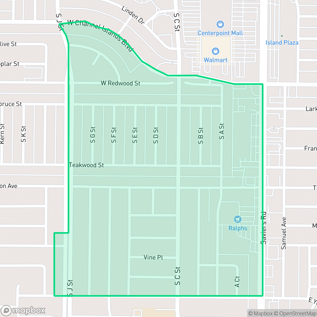 Map showing the location of Bryce Canyon North, Oxnard, CA