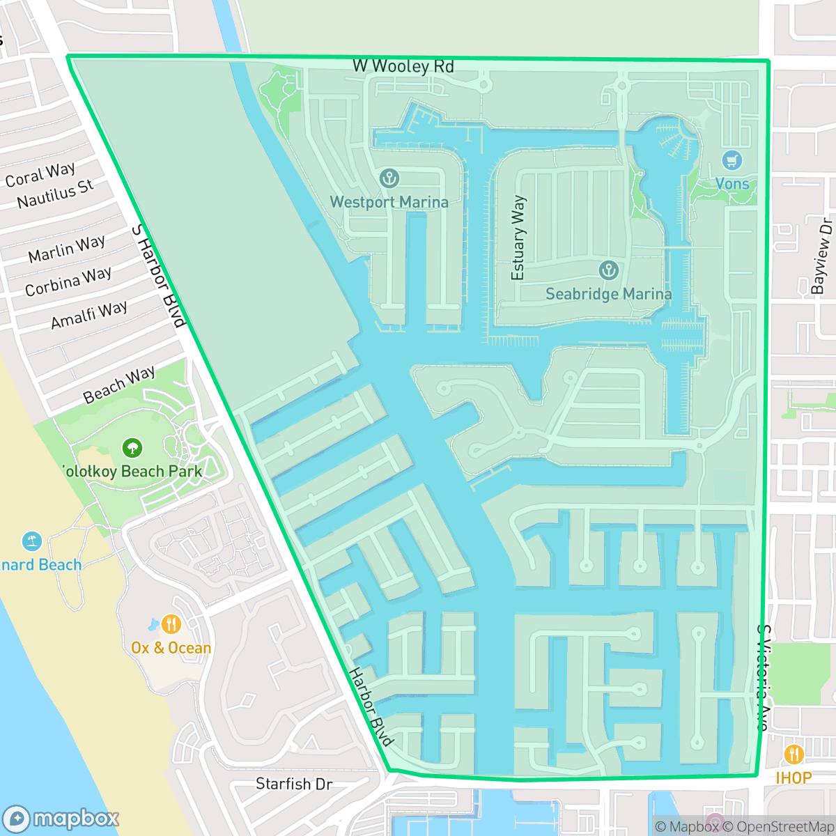 Map showing the location of Channel Islands, Oxnard, CA