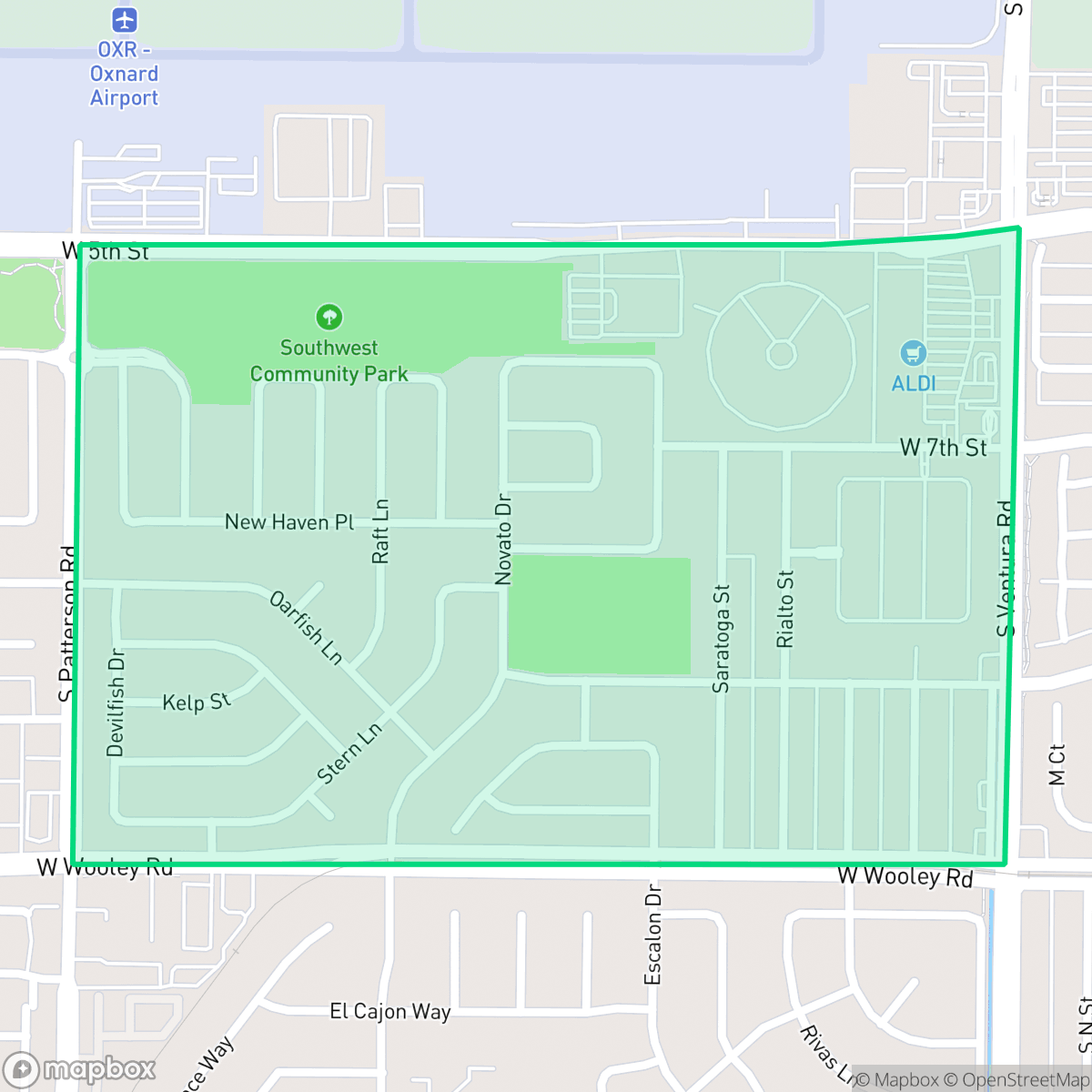 Map showing the location of Sea Air, Oxnard, CA