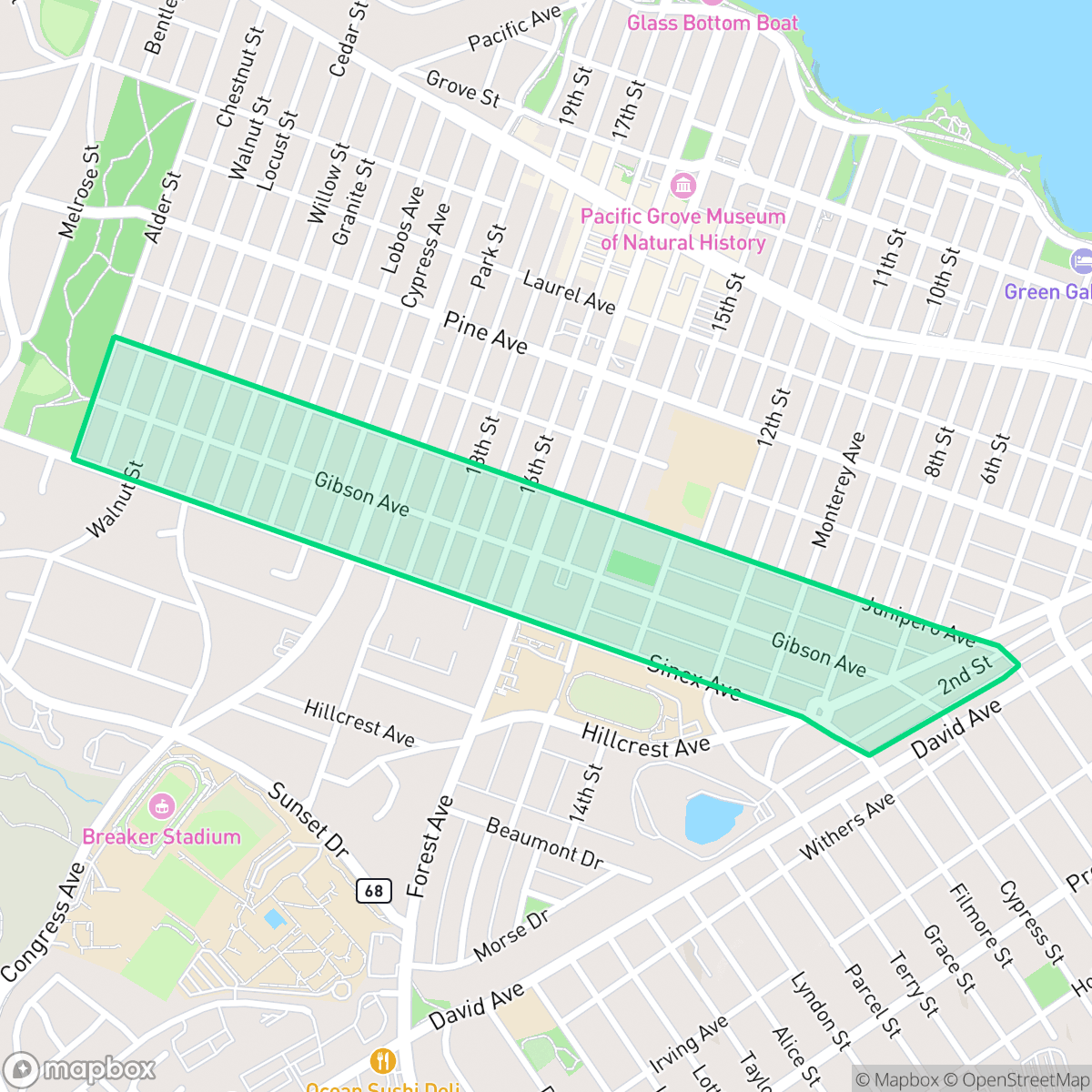 Map showing the location of Fifth Addition, Pacific Grove, CA