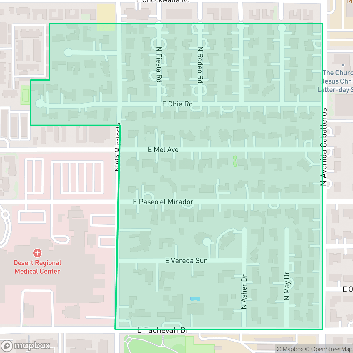 Map showing the location of El Mirador, Palm Springs, CA