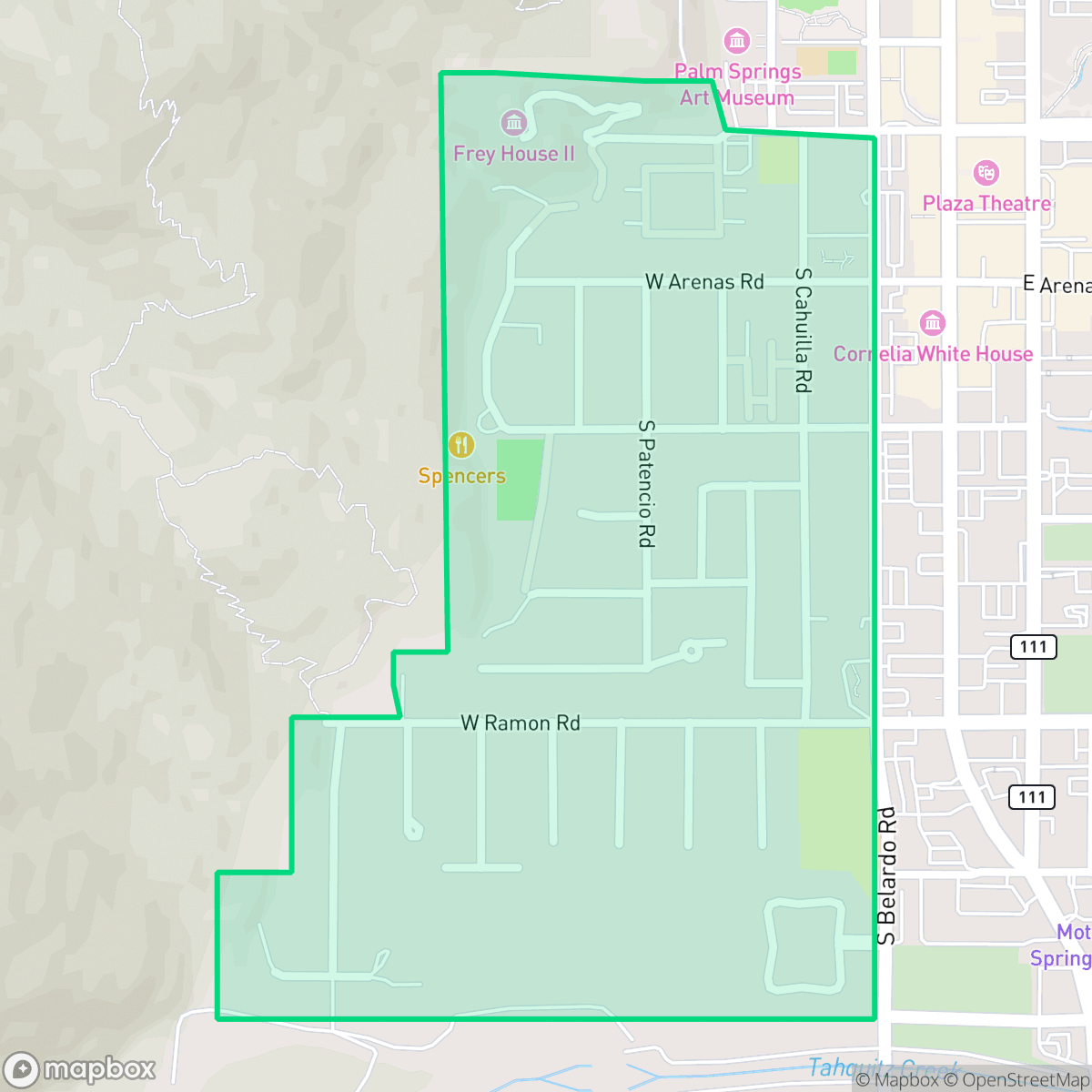 Map showing the location of Historic Tennis Club, Palm Springs, CA