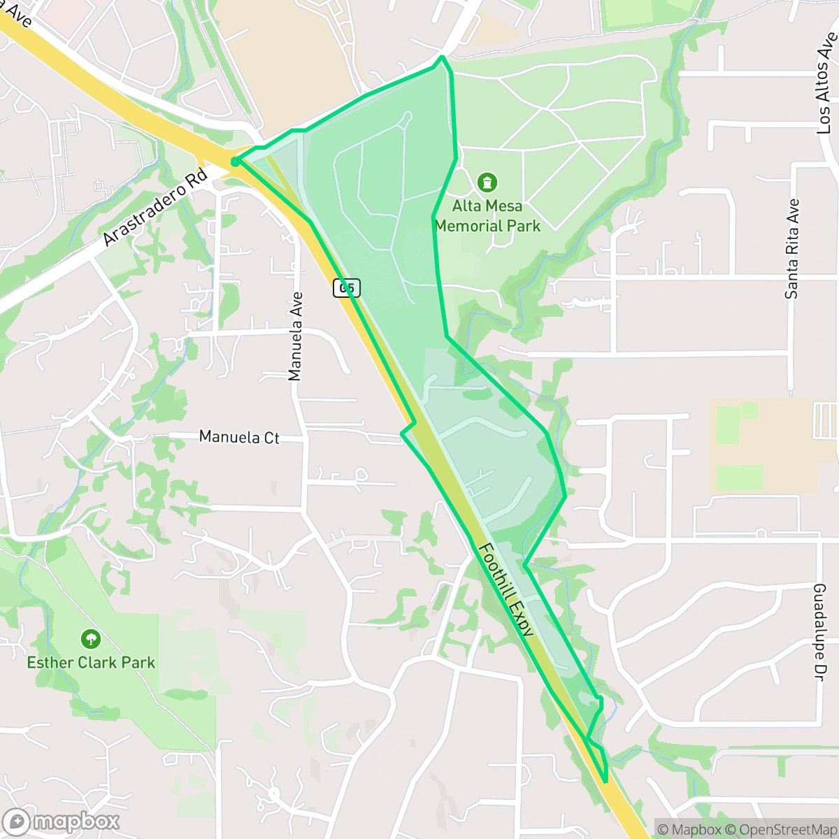 Map showing the location of Greater Miranda, Palo Alto, CA