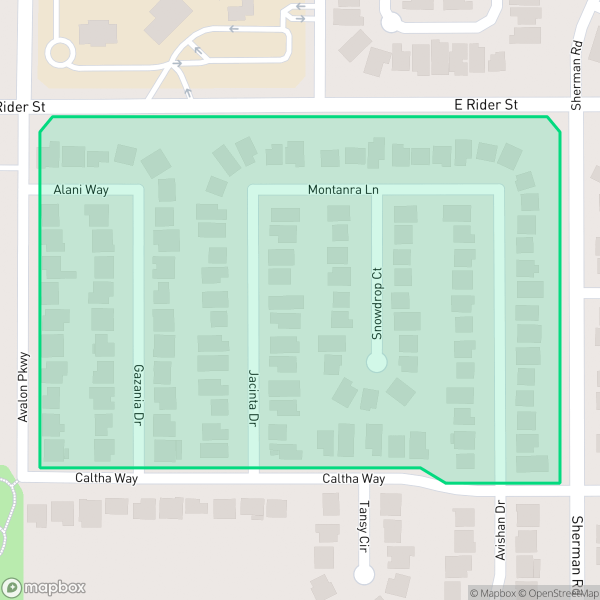 Map showing the location of Mountain View, Perris, CA
