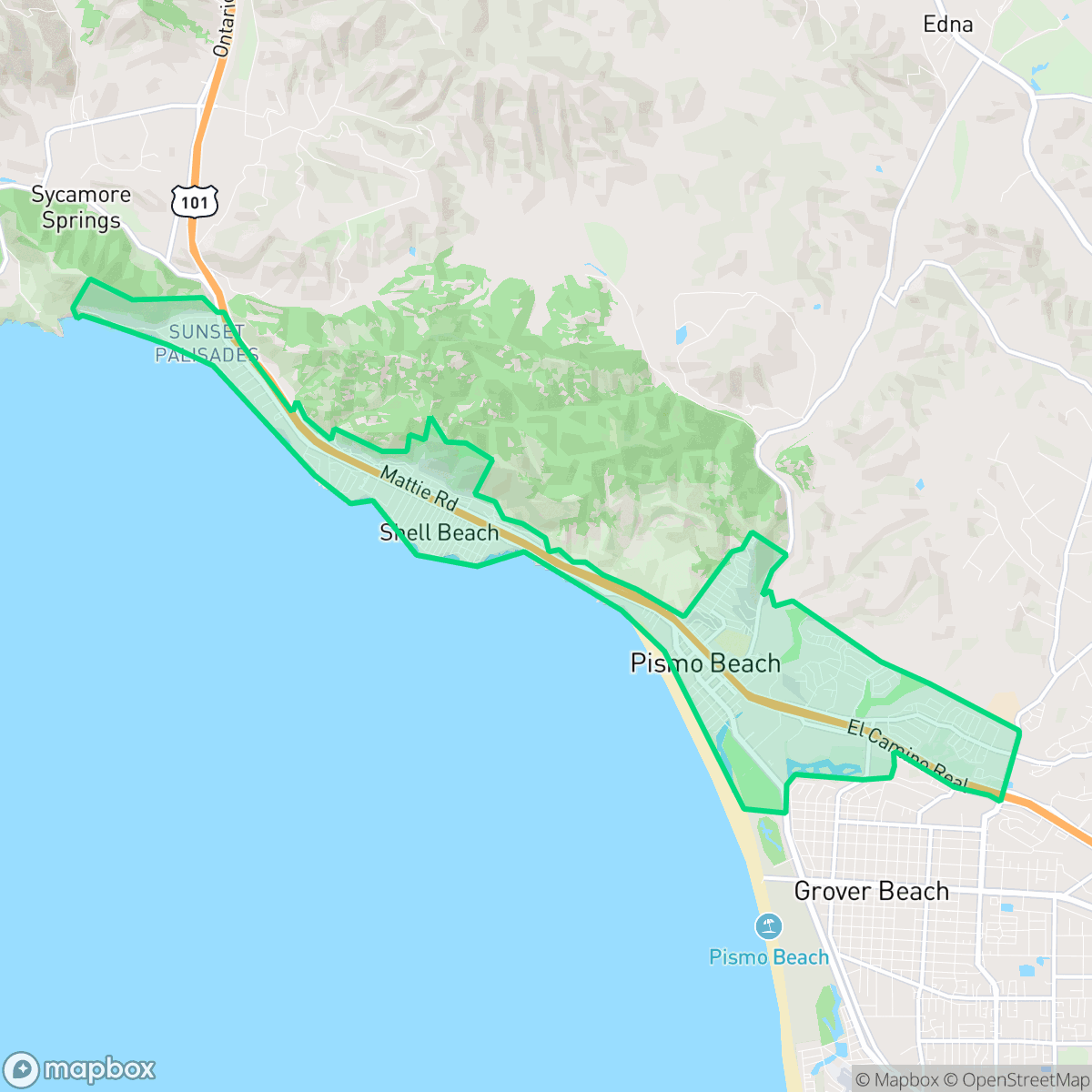 Map showing the location of Pismo Beach, CA — coverage area