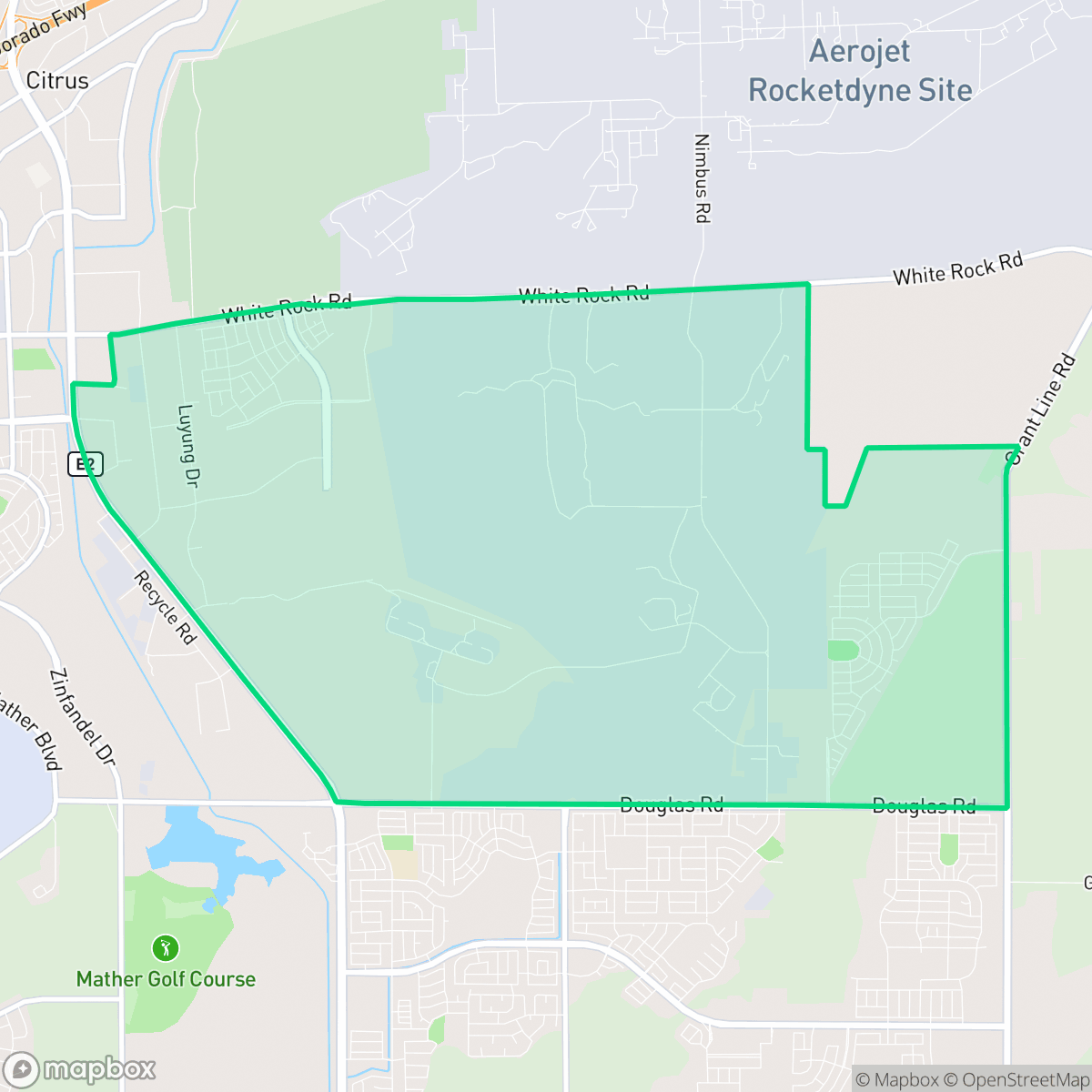 Map showing the location of Rio del Oro, Rancho Cordova, CA