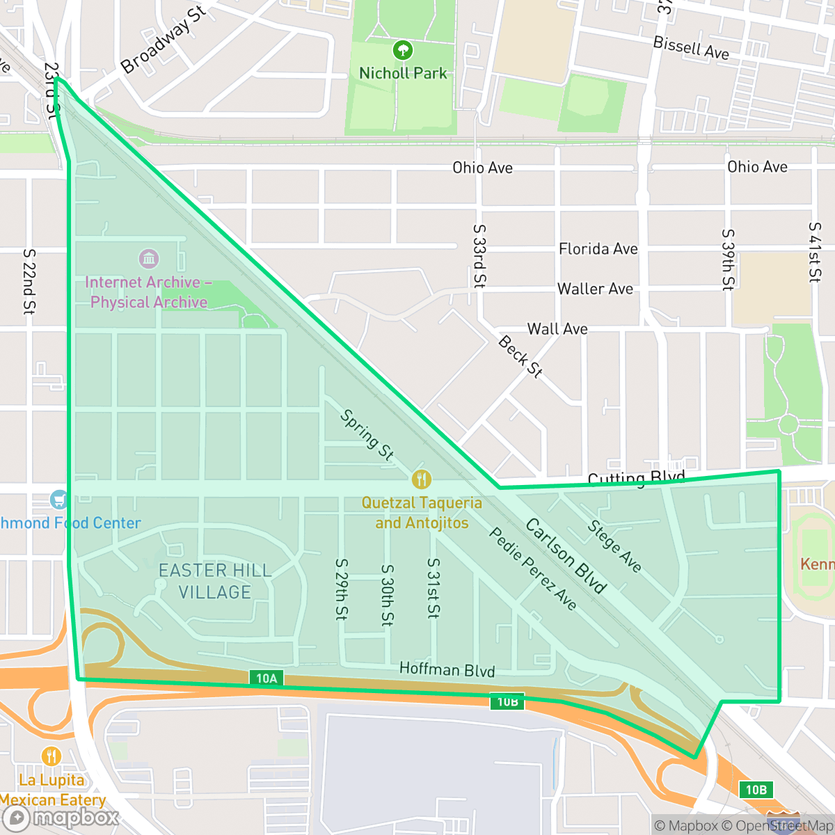 Map showing the location of Cortez/Stege, Richmond, CA