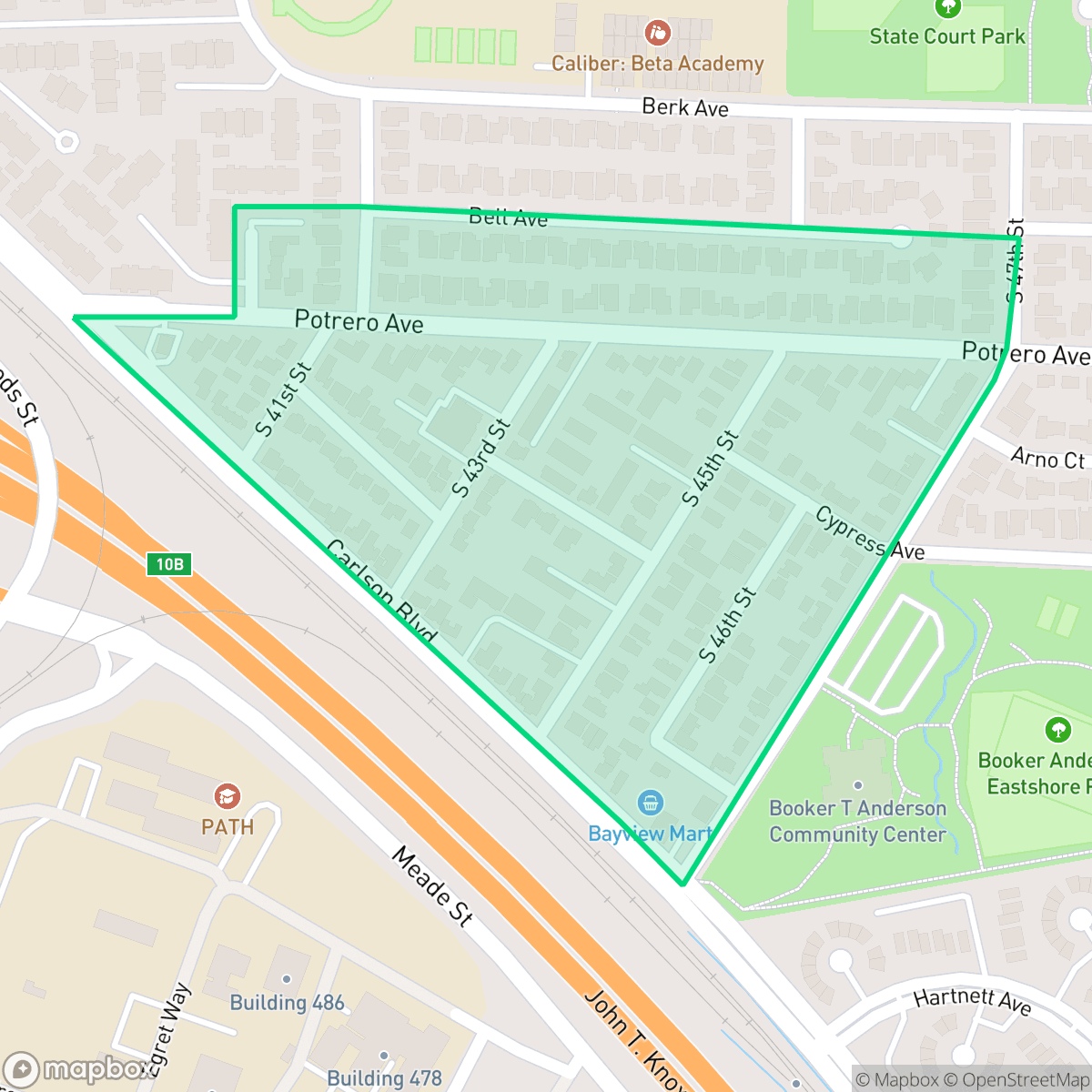 Map showing the location of Eastshore, Richmond, CA