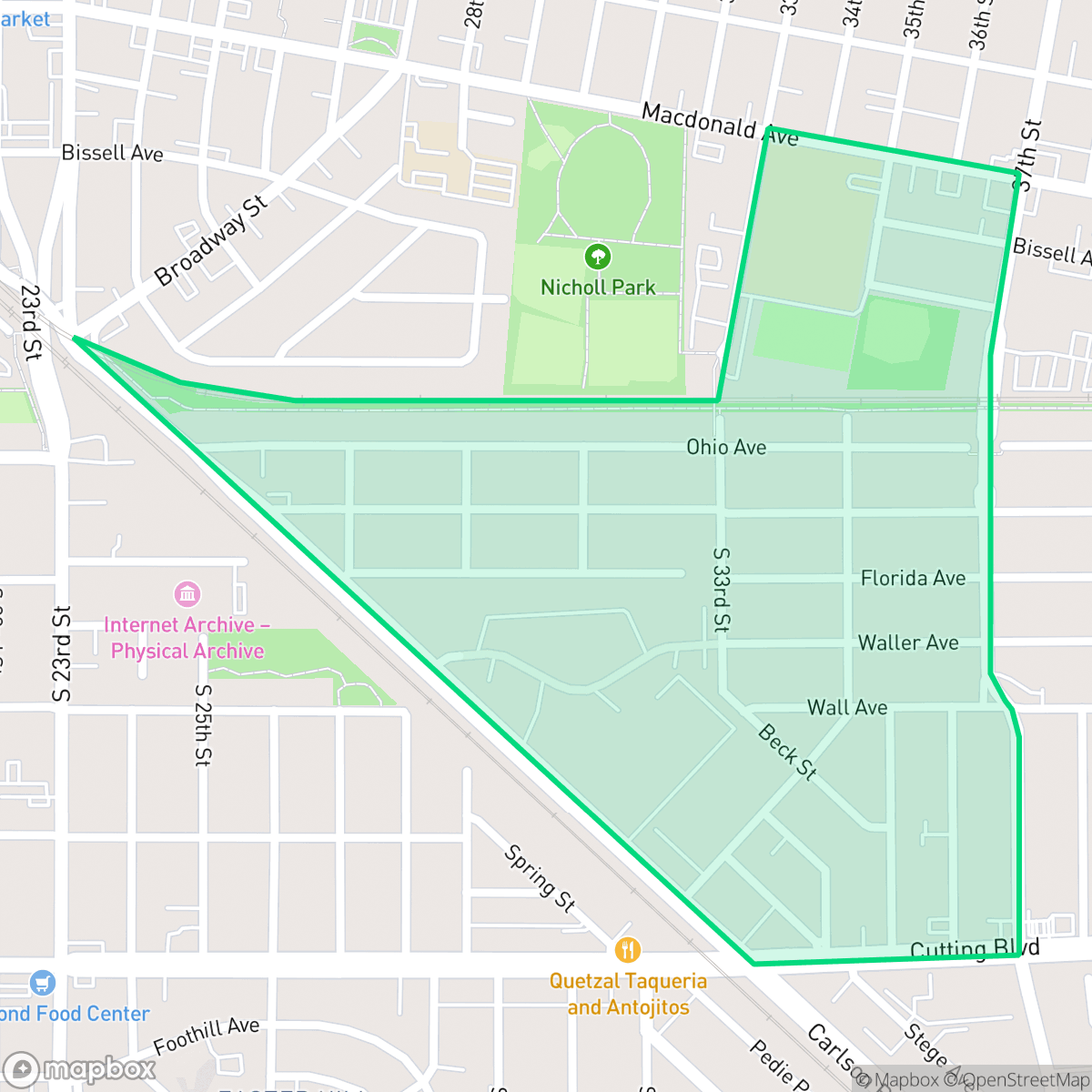 Map showing the location of Pullman, Richmond, CA